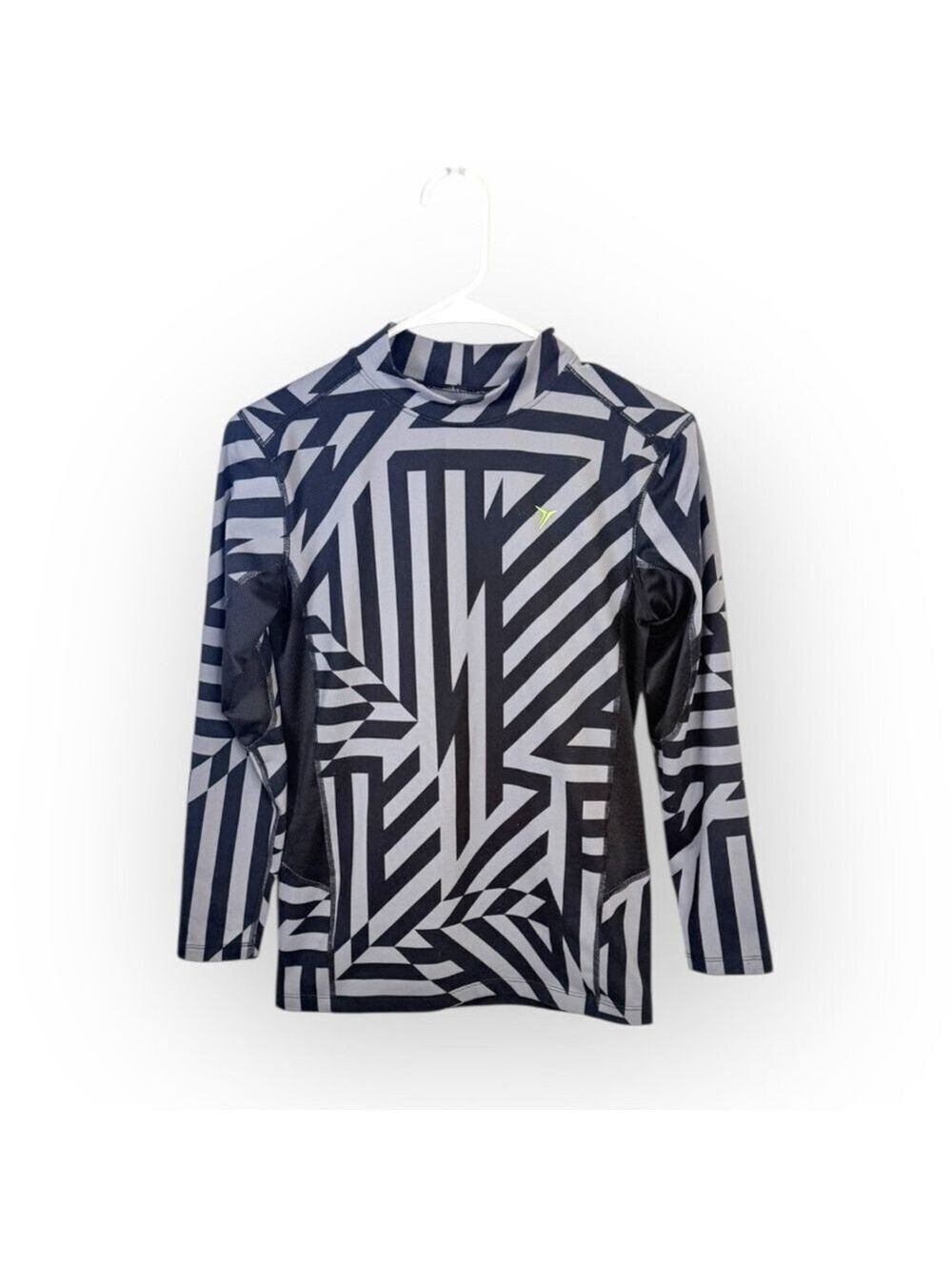 Old Navy Black Silver Mesh Stripe Athletic Shirt Large
